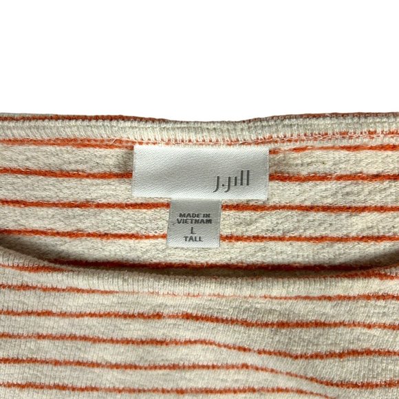 J. JILL Womens Size L TALL French Terry Striped Pullover Tunic Top Long Sleeve - Picture 8 of 11